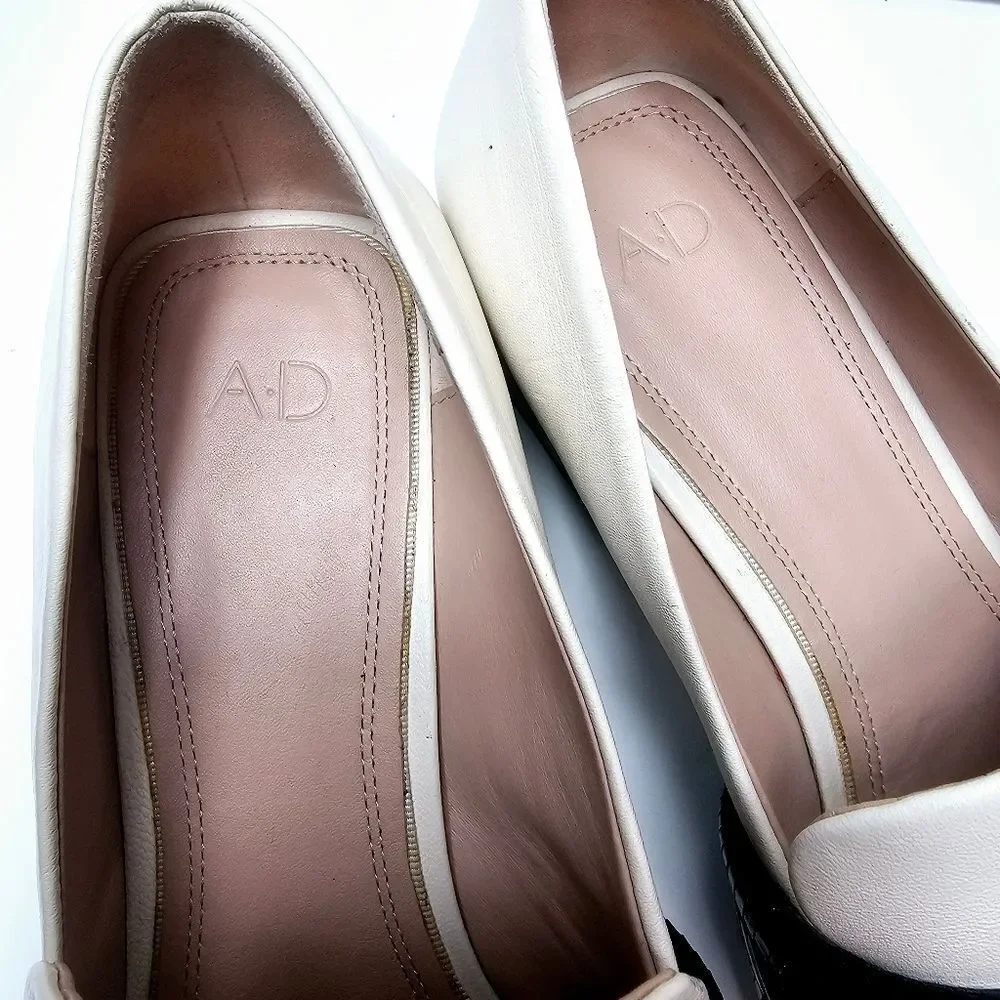 & Daughters AD Korean Braided Keeper Detail Leather Block Heel Loafers Size 8.5